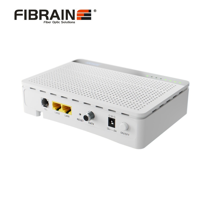 ONT con 2 Puertos GE, VOIP y Puerto RF para CATV